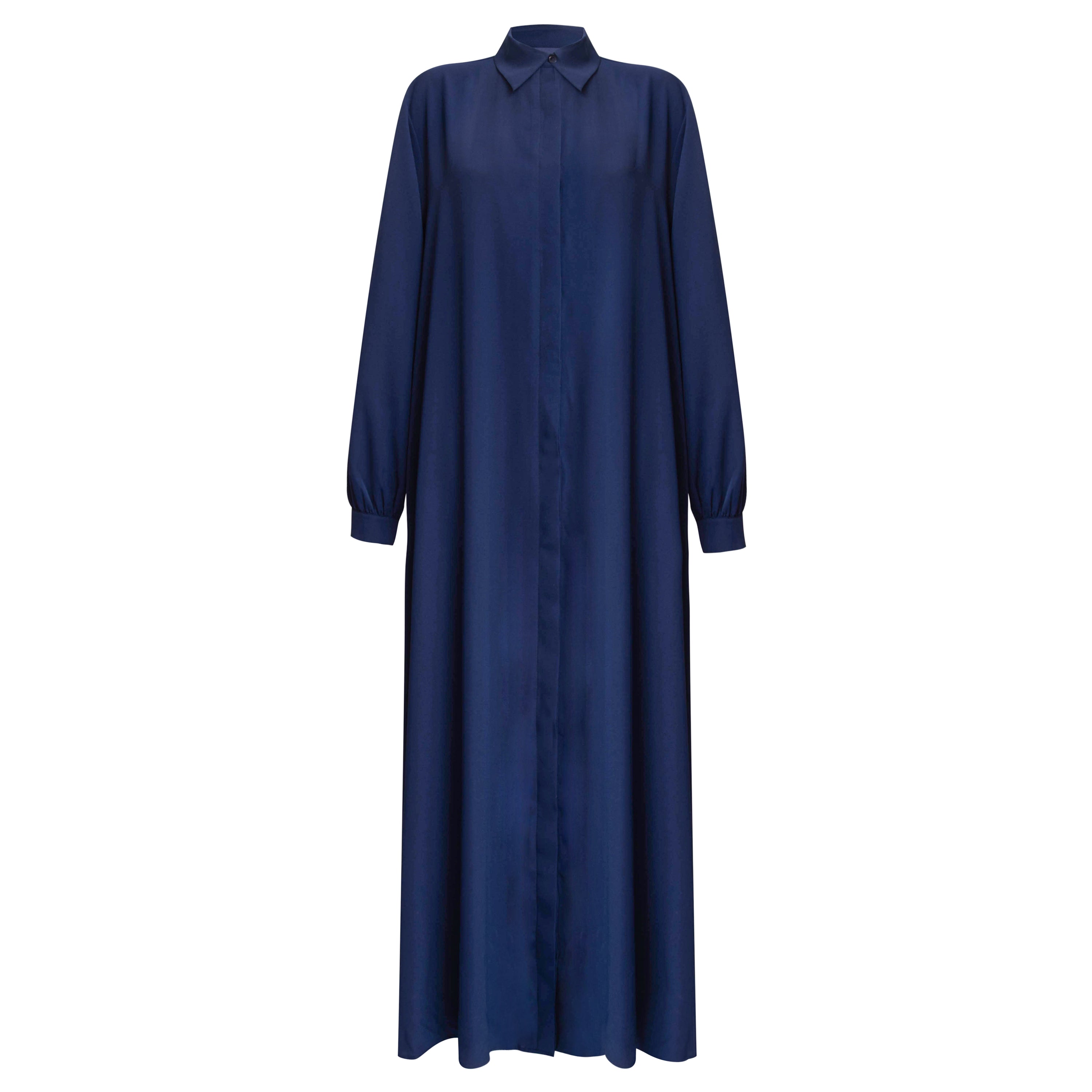 long navy shirt dress Classic Shirtwaist Dress in Navy Poplin